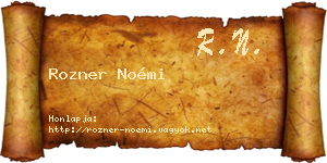Rozner Noémi névjegykártya